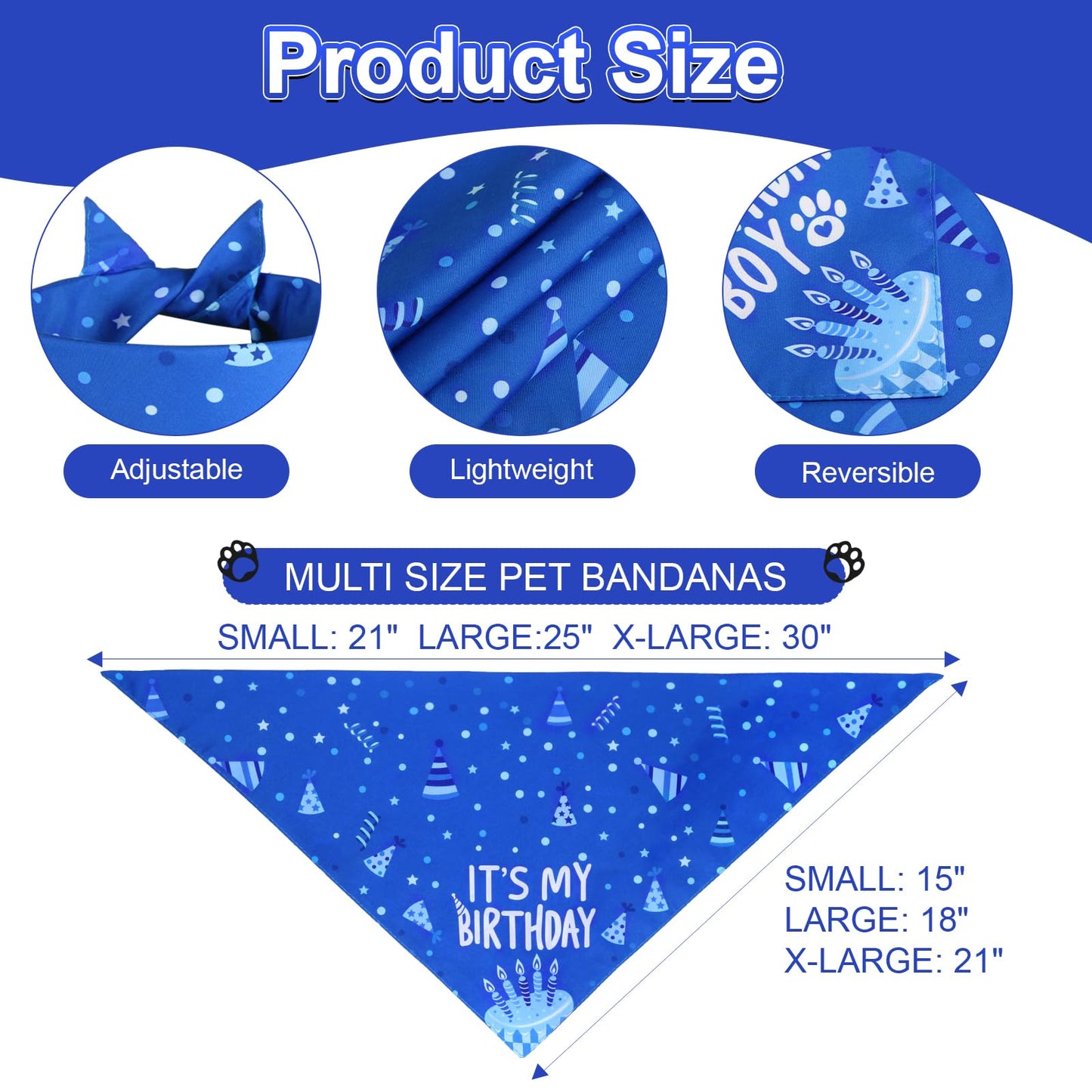 Dog Birthday Bandana Blue