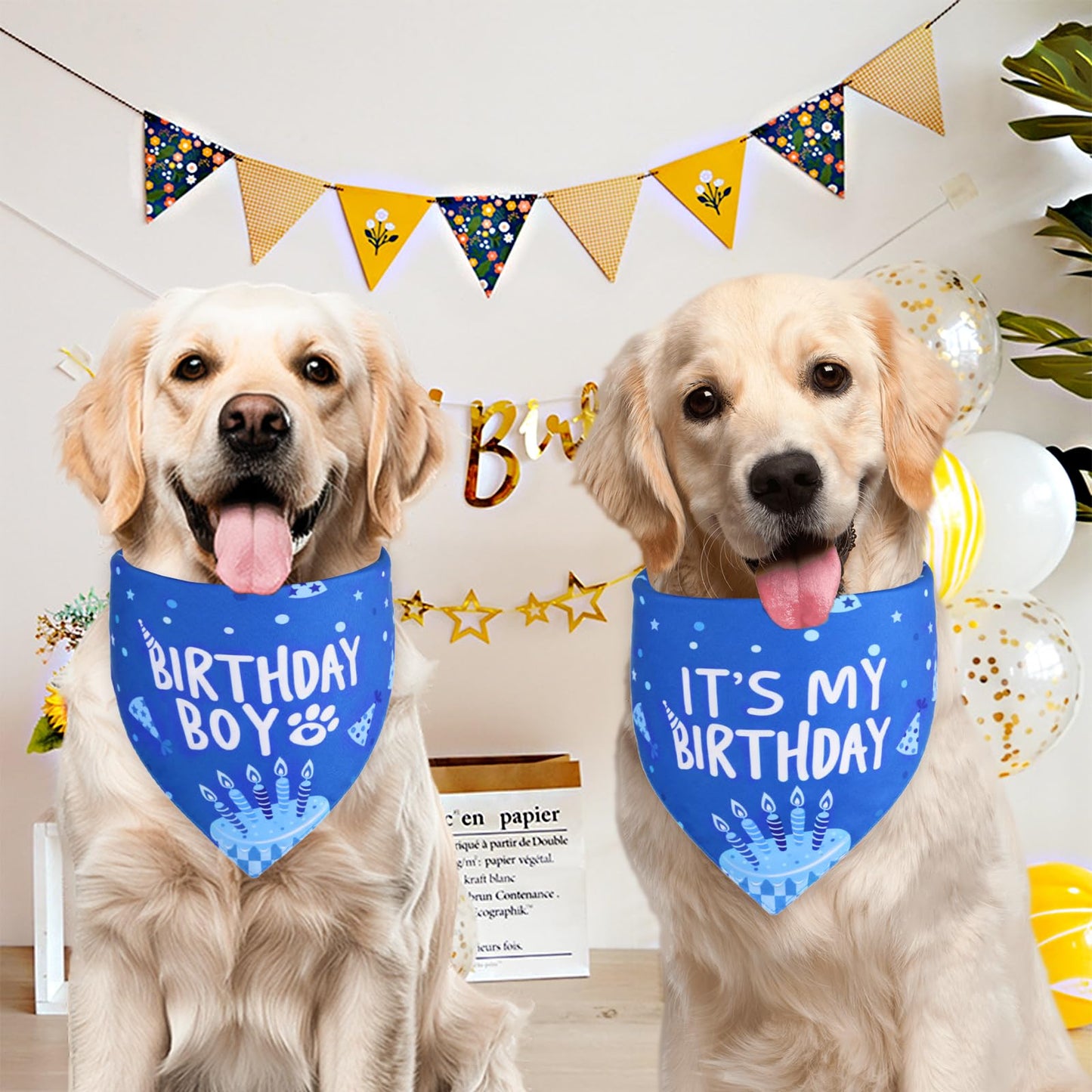 Dog Birthday Bandana Blue